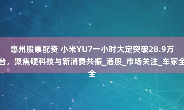惠州股票配资 小米YU7一小时大定突破28.9万台，聚焦硬科技与新消费共振_港股_市场关注_车家全